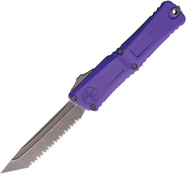 Microtech Automatic Opening Troodon Gen III Knife 1144 12APPU Apocalyptic M390 Tanto Purple Aluminum Handle Tactical by Microtech