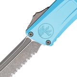 Microtech Auto Combat Troodon Gen III Knife Automatic Opening Bohler M390 Serrated Turquoise Handle For EDC Fans by Microtech