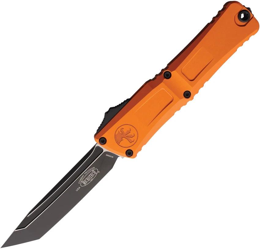 Microtech Auto Combat Troodon TE Gen III 1144-1OR Orange Handle With M390 Blade Glass Breaker For Knife Enthusiasts by Microtech
