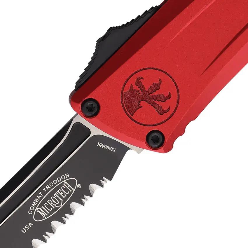 Microtech Auto Combat Troodon GenIII Automatic Knife 4In M390 Glass Breaker for Tactical EDC by Microtech