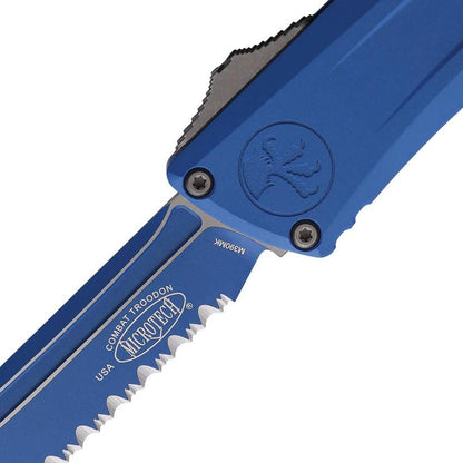 Microtech Auto Combat Troodon Knife GenIII 4in Blade Blue Cerakote M390MK Aluminum Handle For Tactical Enthusiasts by Microtech