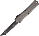 Microtech Auto Troodon Knife Gen III Tactical EDC Glass Breaker M390 5.5 Inch Closed 4 Inch Serrated Blade Gray Aluminum by Microtech