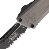 Microtech Auto Troodon Knife Gen III Tactical EDC Glass Breaker M390 5.5 Inch Closed 4 Inch Serrated Blade Gray Aluminum by Microtech
