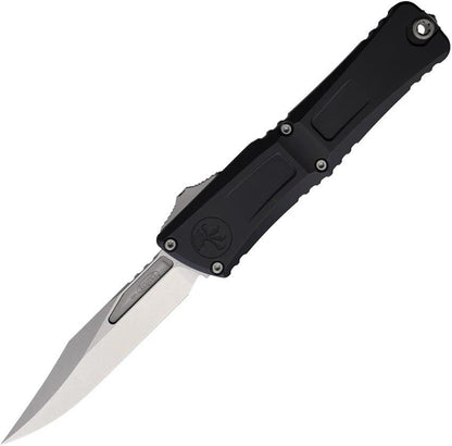 Microtech Auto Combat Troodon Gen III Knife Automatic Opening 4 Inch Bowie Blade Black Aluminum For Tactical EDC Pros by Microtech
