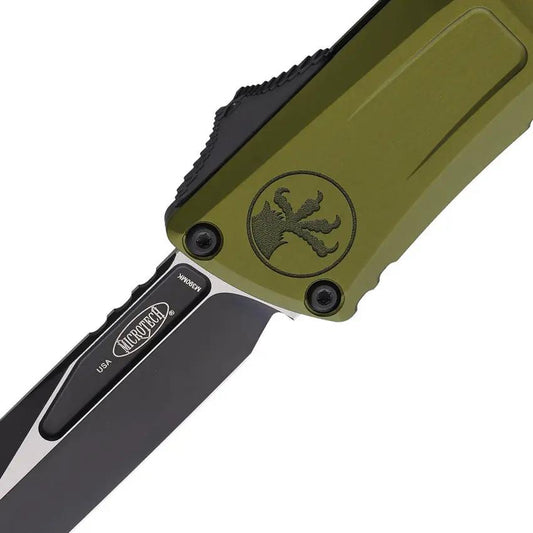 Microtech Auto Combat Troodon Gen III Automatic Knife 5.38in Closed OD Green Aluminum Handle Ideal For Tactical EDC by Microtech