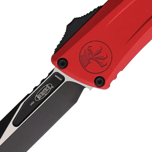 Microtech Auto Combat Troodon Gen III Bow 1146-1RD Automatic Bowie Knife Two-Tone Blade Red Aluminum Handle EDC Ready by Microtech