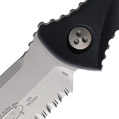 Microtech Socom Alpha Mini M390 Tanto Knife For Tactical Pros With G10 Handle And Stonewashed Blade by Microtech