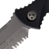 Microtech Socom Alpha Mini Tactical Knife For Knife Enthusiasts With Apocalyptic M390 Serrated Tanto Black G10 Full Tang by Microtech
