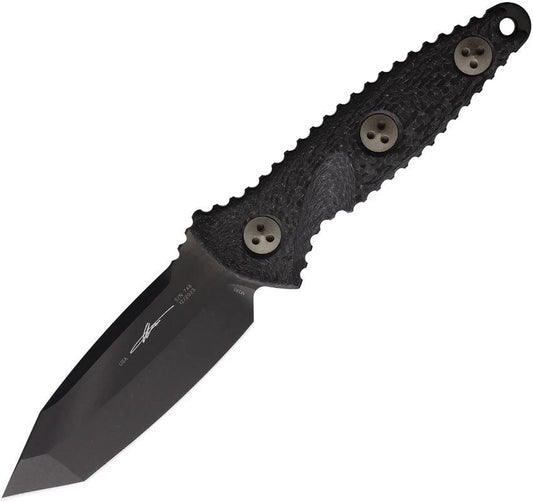 Microtech Socom Alpha Mini Tactical Knife DLC Coated Tanto Blade Carbon Fiber Handle Full Tang For Tactical Enthusiasts by Microtech