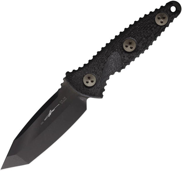 Microtech Socom Alpha Mini Tactical Knife DLC Coated Tanto Blade Carbon Fiber Handle Full Tang For Tactical Enthusiasts by Microtech