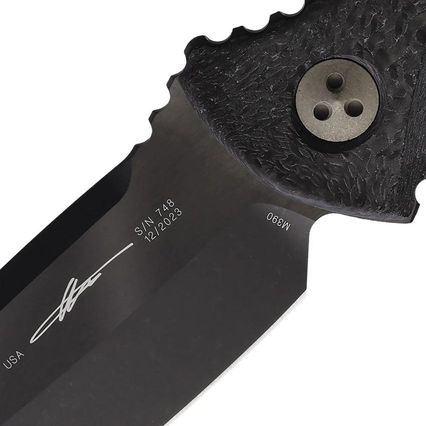 Microtech Socom Alpha Mini Tactical Knife DLC Coated Tanto Blade Carbon Fiber Handle Full Tang For Tactical Enthusiasts by Microtech