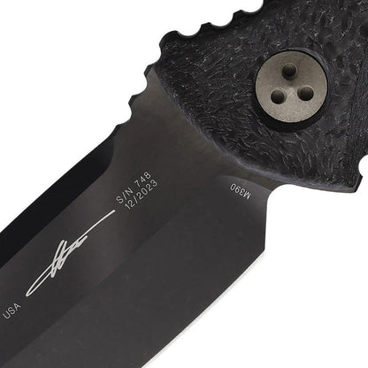Microtech Socom Alpha Mini Tactical Knife DLC Coated Tanto Blade Carbon Fiber Handle Full Tang For Tactical Enthusiasts by Microtech