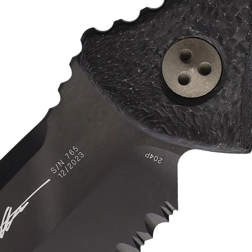 Microtech Socom Alpha Mini TE CF Serrated Tactical Tanto Knife With Carbon Fiber Handle Extended Tang Kydex Sheath by Microtech