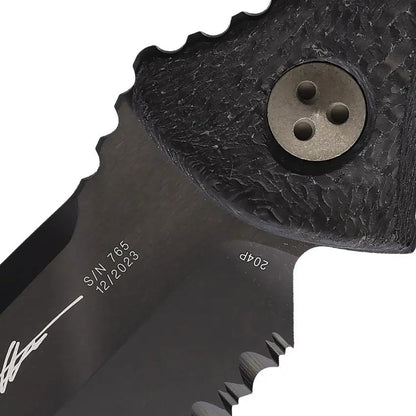 Microtech Socom Alpha Mini TE CF Serrated Tactical Tanto Knife With Carbon Fiber Handle Extended Tang Kydex Sheath by Microtech