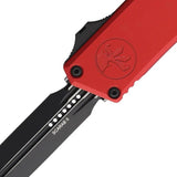 Microtech Scarab II OTF Automatic Knife EDC M390MK Two Tone Blade Red Aluminum Handle Glass Breaker by Microtech