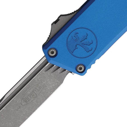 Microtech Auto Scarab II Gen III Executi Automatic Knife Apocalyptic M390 Blue Handle For Collectors by Microtech