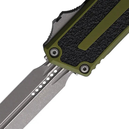 Microtech Auto Scarab II OTF Knife Gen III 1180 10APOD Double Edge M390MK Tactical Blade for EDC OD Green Handle by Microtech
