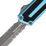 Microtech Scarab II OTF Auto Knife M390 Double Edge With Apocalyptic Finish Turquoise Handle For Tactical Pros by Microtech