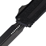 Microtech Auto Scarab II OTF Knife Automatic Opening DLC M390MK Blade Partially Serrated Glass Breaker EDC Enthusiasts by Microtech