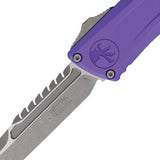 Microtech Auto Combat Troodon Intercepto Knife With Auto Opening M390 Blade Purple Aluminum Handle For Tactical Pros by Microtech