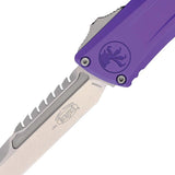 Microtech Auto Combat Troodon Intercepto Automatic Knife With M390 Blade Purple Aluminum Handle For Tactical Pros by Microtech