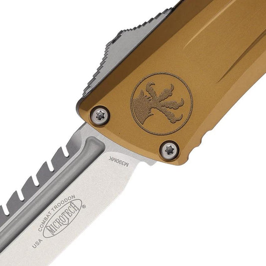 Microtech Auto Combat Troodon Intercepto 1217-10TAS Automatic Tactical Knife With 4in M390 Blade For Professionals by Microtech