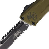 Microtech Automatic Combat Troodon Intercepto Folding Knife 4in Blade M390 OD Green Aluminum Finish For Tactical EDC by Microtech