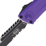 Microtech Automatic Combat Troodon Intercepto Knife With M390 Blade Purple Aluminum Handle For Collectors by Microtech