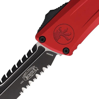 Microtech Automatic Knife Troodon Intercepto 1217 2RDS Red Aluminum Handle M390MK Two Tone For Tactical EDC Enthusiasts by Microtech