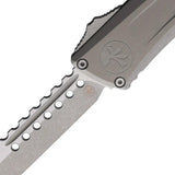 Microtech Auto Combat Troodon Hellhound Automatic Knife With 4 Inch Tanto Blade And Gray Aluminum Handle For Pros by Microtech