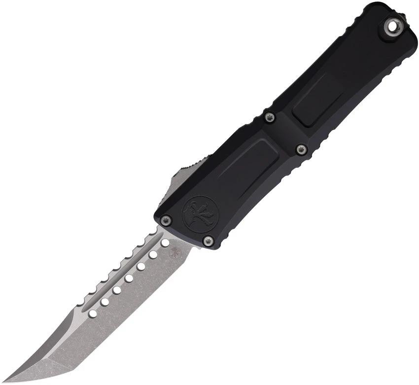 Microtech Auto Combat Troodon Hellhound 1219-10APS Automatic Knife With Glass Breaker 5.5in Closed For Tactical Fans