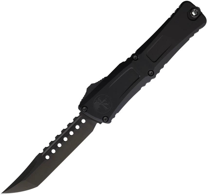 Microtech Auto Combat Troodon Hellhound Tactical Knife With Automatic Opening Glass Breaker DLC 4Inch Tanto For Pros by Microtech