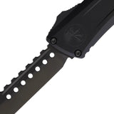 Microtech Auto Combat Troodon Hellhound Tactical Knife With Automatic Opening Glass Breaker DLC 4Inch Tanto For Pros by Microtech