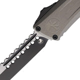 Microtech Auto Combat Troodon Hellhound Knife Automatic Opening Tactical EDC 4 Inch Blade Gray Aluminum by Microtech