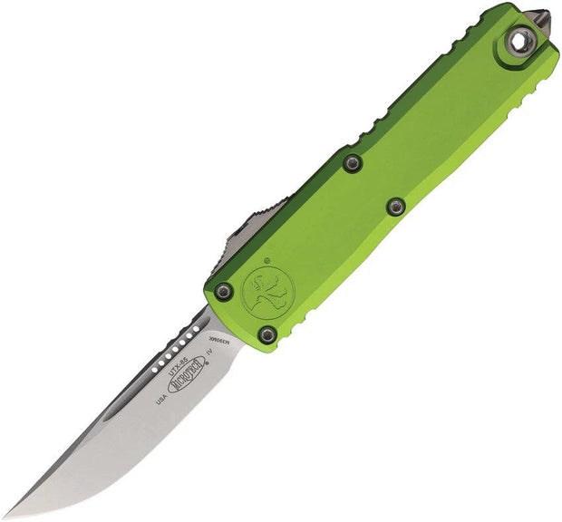 Microtech UTX-85 Auto OTF Knife For EDC Enthusiasts Rapid Deployment 3in M390 Neon Green Aluminum Handle by Microtech