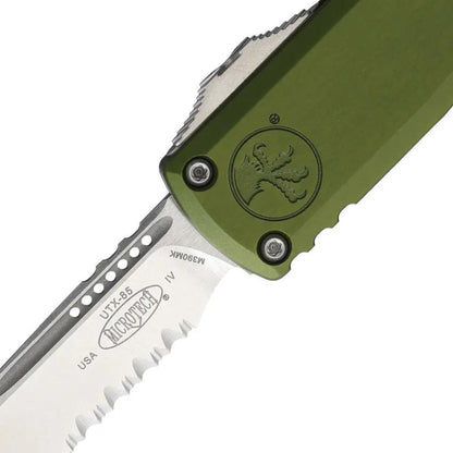 Microtech UTX 85 Auto OTF Knife With Stonewashed M390 Blade OD Green Aluminum Handle For EDC Enthusiasts by Microtech