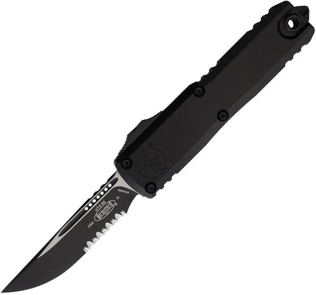 Microtech UTX-85 OTF Auto Knife Gen IV With M390 Blade, Partially Serrated, Two-Tone Finish, Glass Breaker For EDC Fans by Microtech