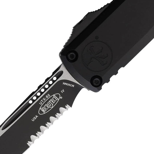 Microtech UTX-85 OTF Auto Knife Gen IV With M390 Blade, Partially Serrated, Two-Tone Finish, Glass Breaker For EDC Fans by Microtech