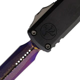 Microtech UTX-85 Auto Knife Gen III Select Damascus Blade Blue Baker Forge EDC Enthusiasts One Hand Deployment by Microtech