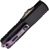 Microtech UTX-85 Auto Knife Gen III Select Damascus Blade Blue Baker Forge EDC Enthusiasts One Hand Deployment by Microtech