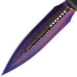Microtech UTX-85 Auto Knife Gen III Select Damascus Blade Blue Baker Forge EDC Enthusiasts One Hand Deployment by Microtech