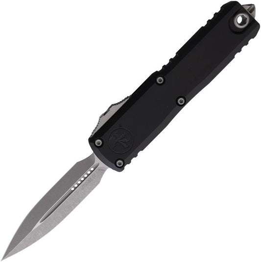 Microtech UTX-85 Auto OTF Knife Gen IV DoubleEdge M390MK Blade Black Aluminum For Tactical EDC Enthusiasts by Microtech