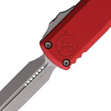 Microtech UTX85 Auto OTF Knife Gen IV DE Bohler M390MK Double Edge Blade Red Handle Glass Breaker For Tactical EDC by Microtech