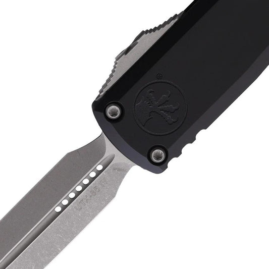 Microtech UTX-85 Auto OTF Knife Gen IV DoubleEdge M390MK Blade Black Aluminum For Tactical EDC Enthusiasts by Microtech