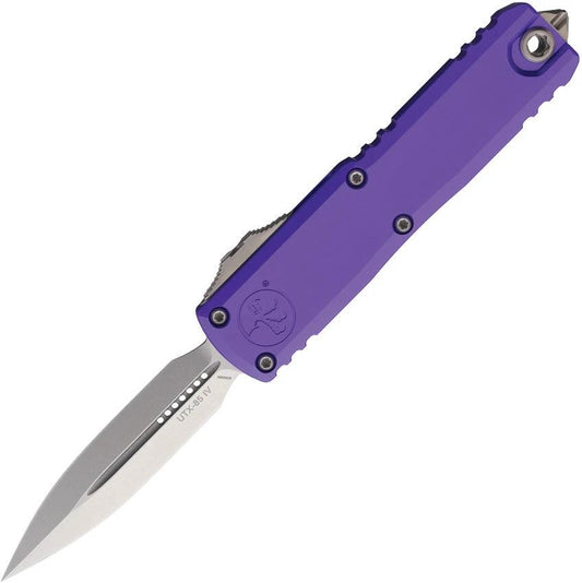 Microtech UTX 85 Auto OTF Knife Gen IV Purple Aluminum Handle M390 Blade Glass Breaker Lanyard Clip For Collectors