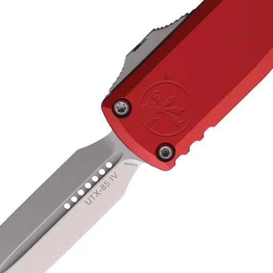 Microtech UTX-85 Auto OTF Knife With Bohler M390MK Blade Red Aluminum Handle Glass Breaker EDC Ready by Microtech