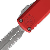 Microtech UTX-85 Auto Gen IV OTF Knife For Tactical EDC With Red Aluminum Handle M390 Blade Glass Breaker by Microtech