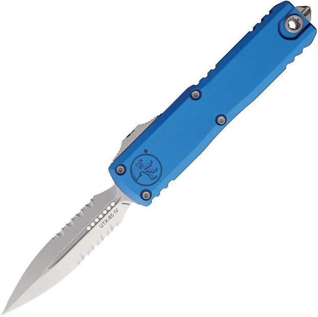 Microtech UTX-85 OTF Knife Elite Automatic Opening Gen IV With Blue Aluminum Handle M390MK Blade For Tactical EDC by Microtech