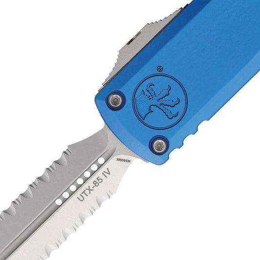 Microtech UTX-85 OTF Knife Elite Automatic Opening Gen IV With Blue Aluminum Handle M390MK Blade For Tactical EDC by Microtech
