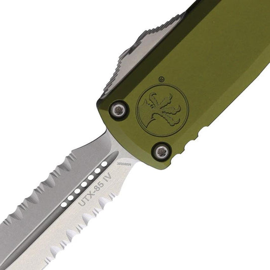 Microtech UTX-85 Auto OTF Knife Gen IV Double Edge Bohler M390MK Blade OD Green Aluminum For Tactical Enthusiasts by Microtech